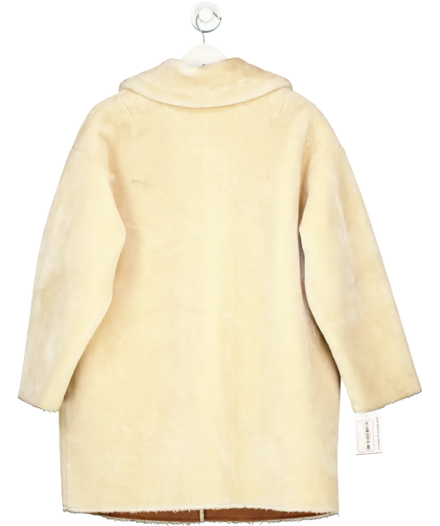 ASOS Cream Faux Fur Coat UK 8
