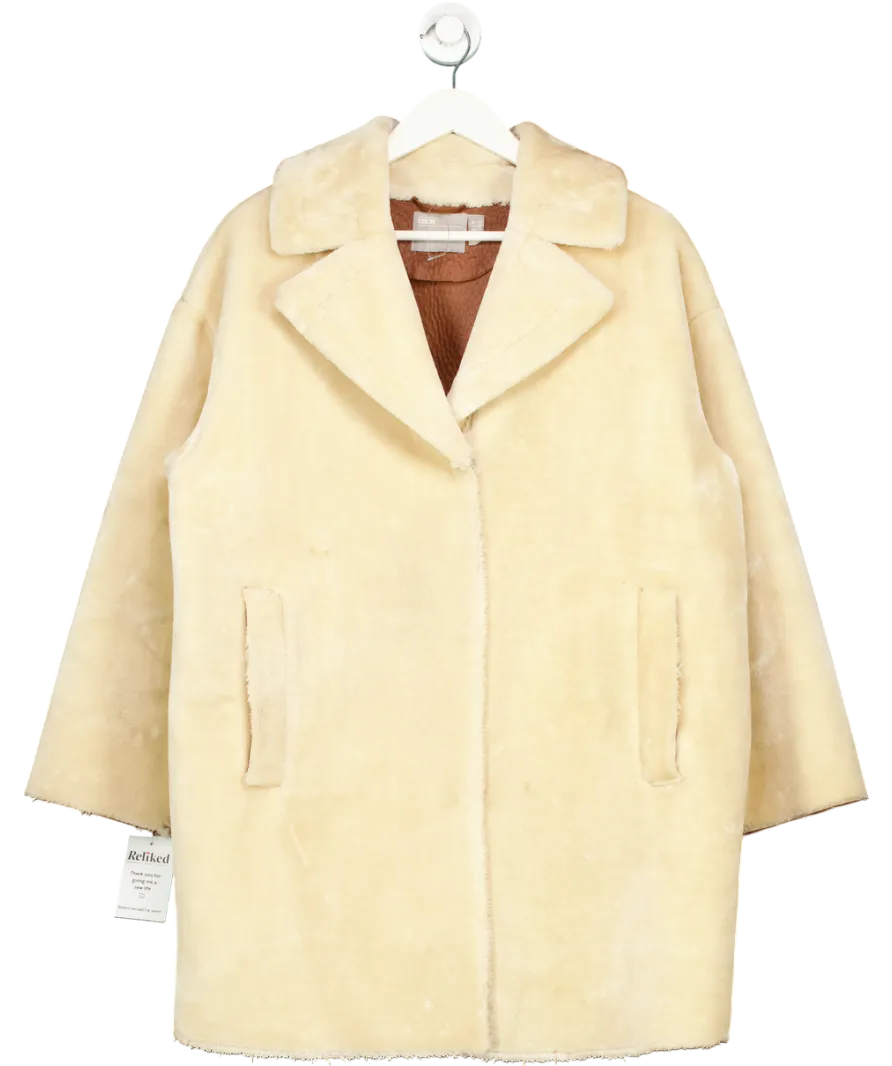 ASOS Cream Faux Fur Coat UK 8