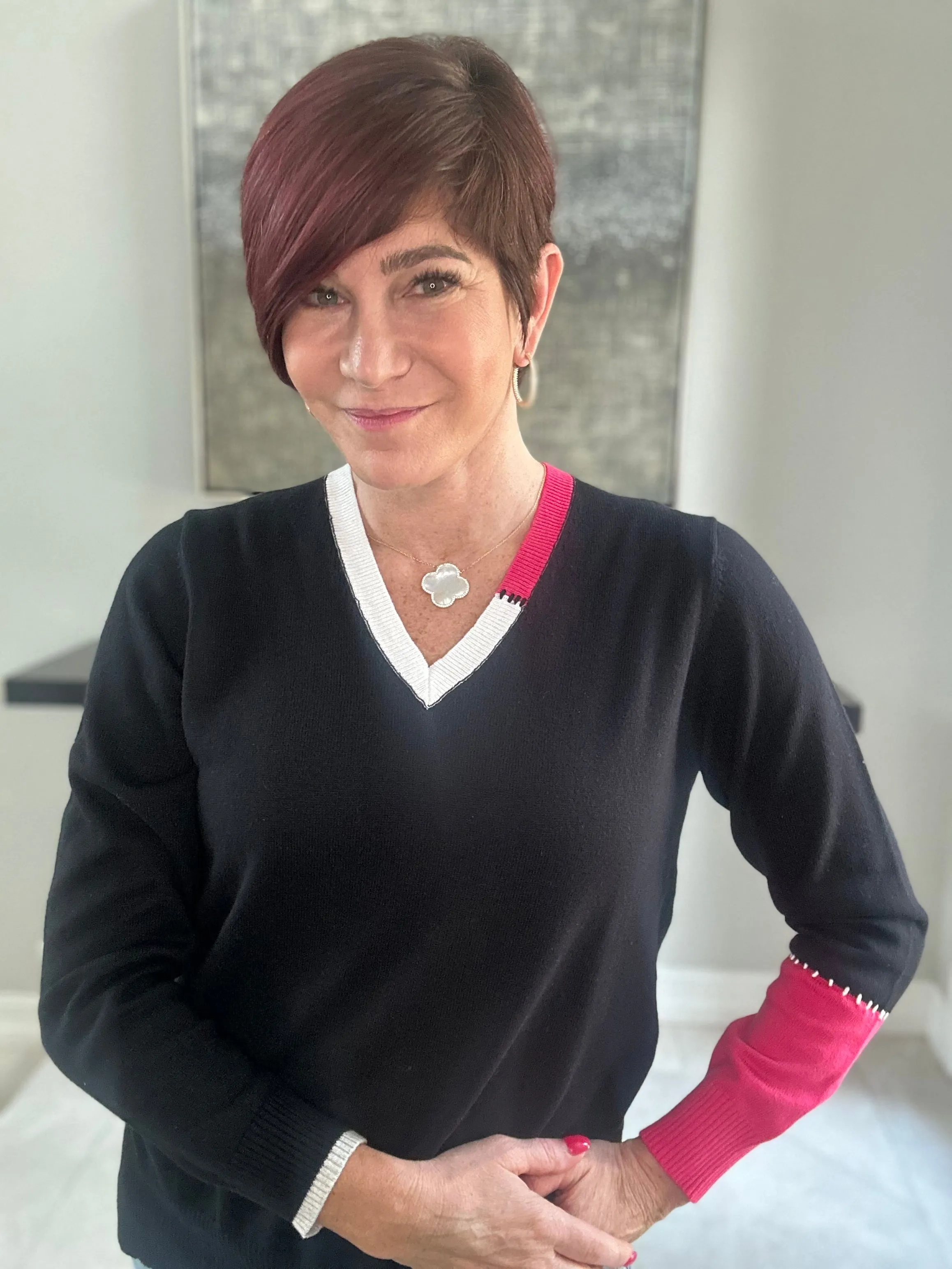 Block Trim Sweater