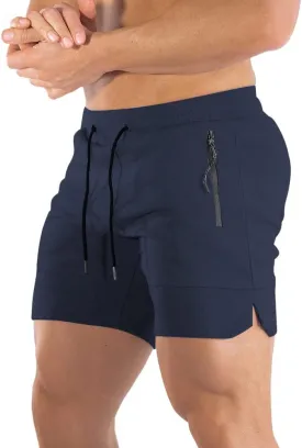 BUXKR Mens Workout Shorts 5 Inch Quick Dry Gym Shorts for Men Athletic Running Shorts with Zipper Pockets