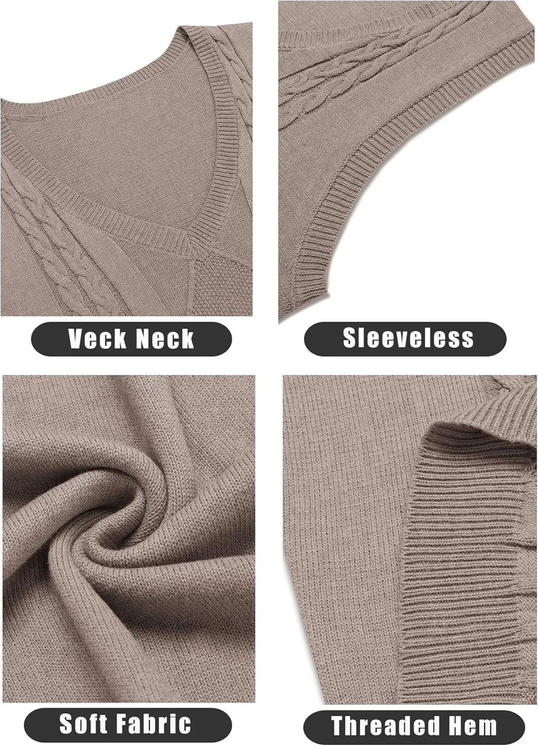 COOFANDY Men's Sweater Vest Sleeveless V Neck Knitted Slim Fit Casual Lightweight Pullover Sweater