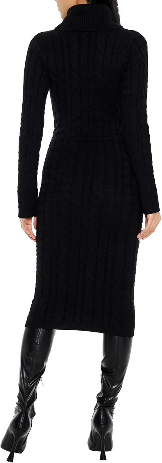 Forever 21 Women's Cable Knit Midi Sweater Dress