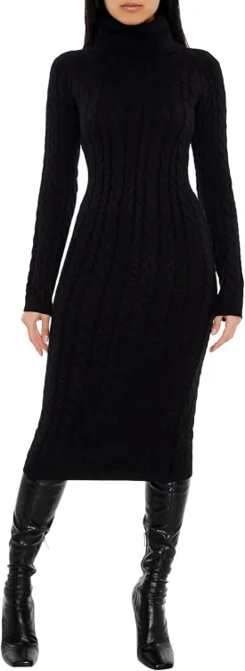 Forever 21 Women's Cable Knit Midi Sweater Dress