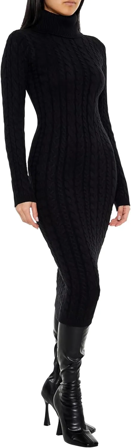 Forever 21 Women's Cable Knit Midi Sweater Dress