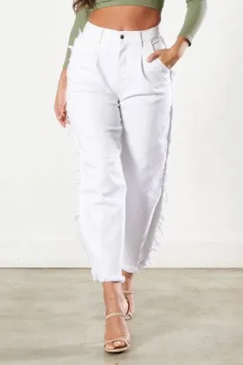 High waist straight jeans