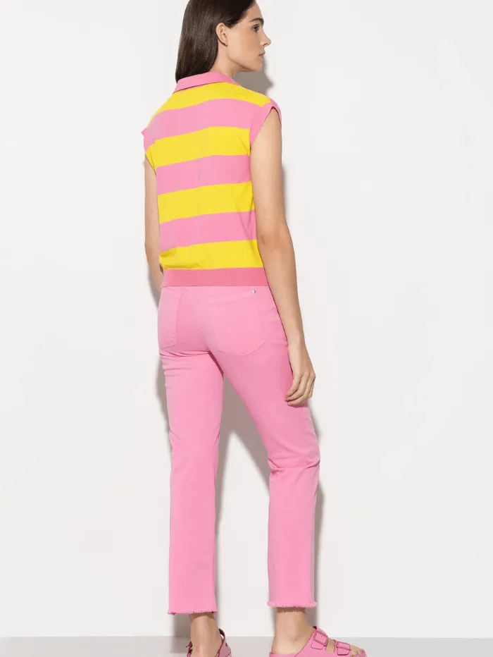 Luisa Cerano Baby Flare Denim Jeans In Candy Pink 698620 1883 Col 0445