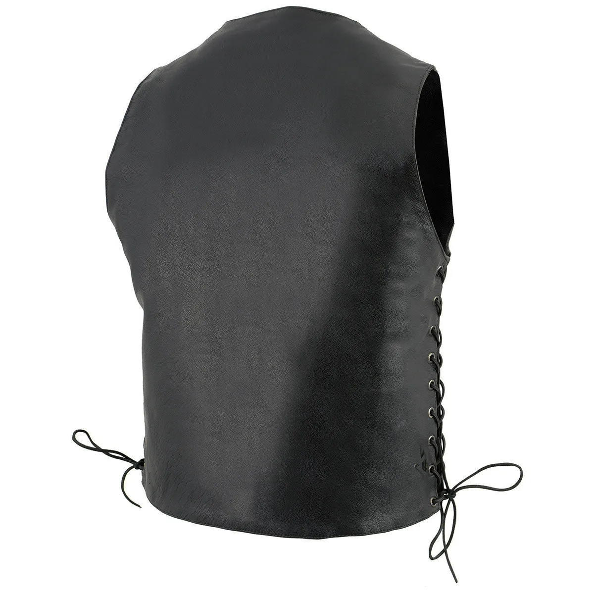 Milwaukee Leather LKM3701 Men's Black Leather Classic V-Neck