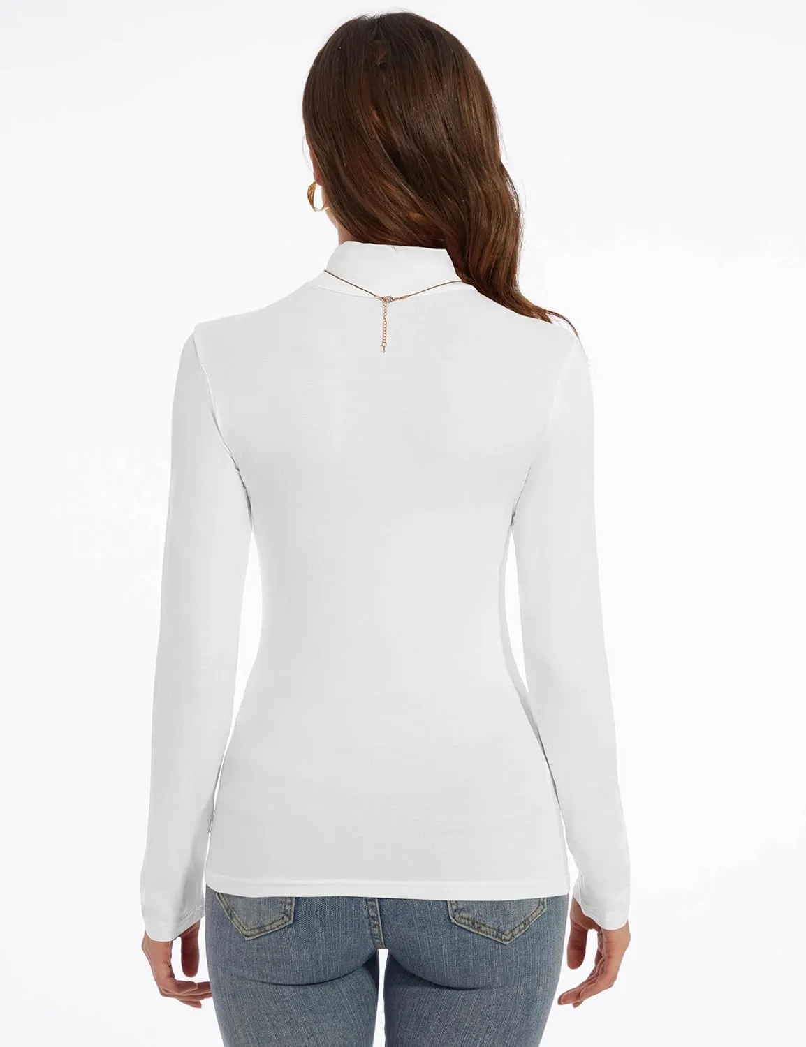 Mock Turtle Neck Long Sleeve Pullover High Neck Undershirt Slim Fit Basic Casual Tee Tops
