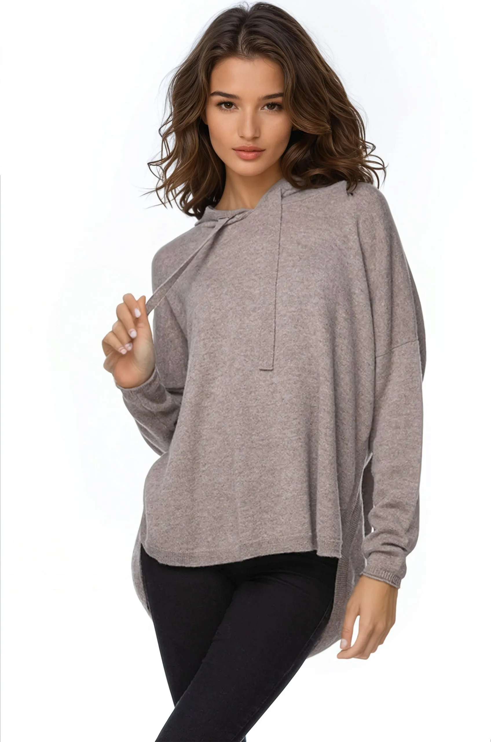 Quinn Washable 100% Cashmere Hoodie Sweater