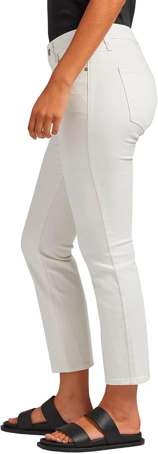 Silver Jeans Co. Women's Most Wanted Mid Rise Straight Leg Crop Jeans