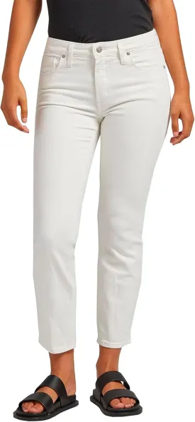 Silver Jeans Co. Women's Most Wanted Mid Rise Straight Leg Crop Jeans
