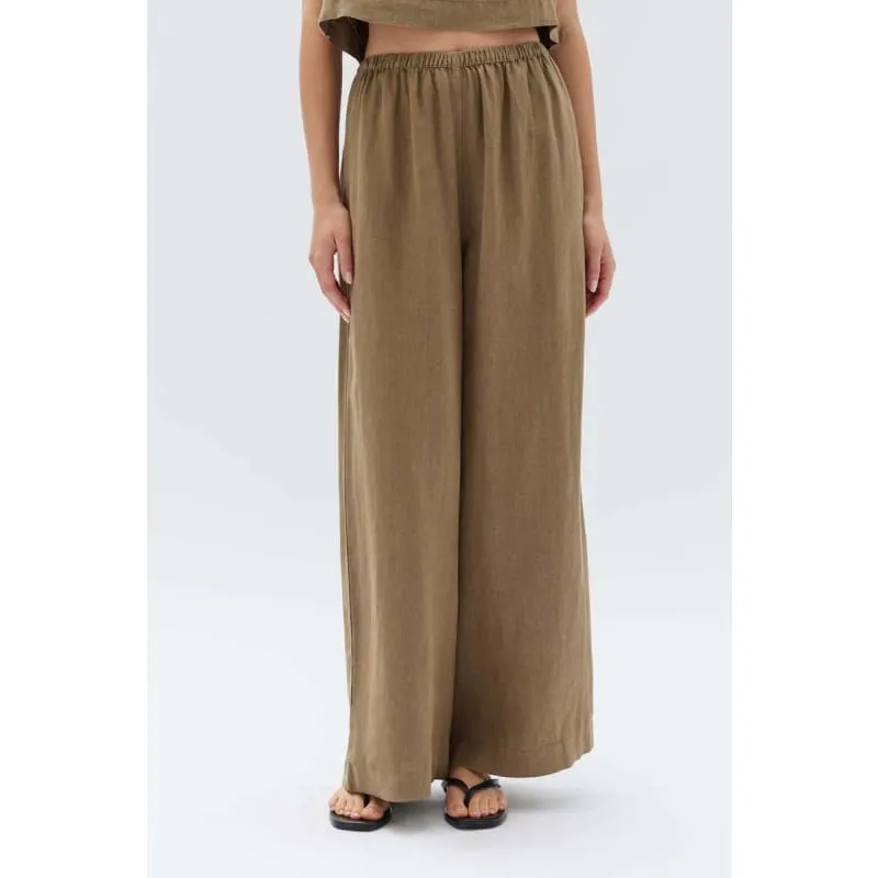 Stella Linen Pant | Pea