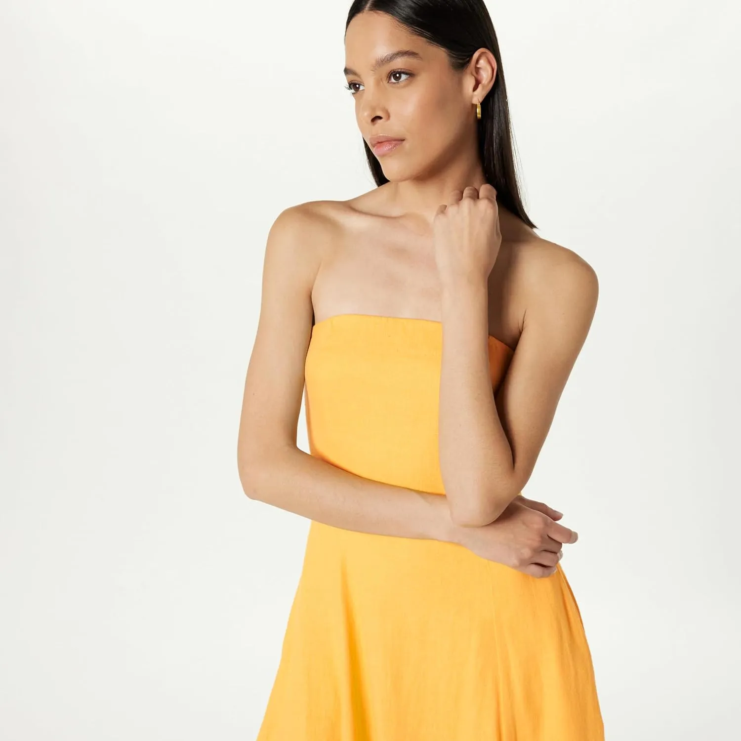 The Drop Women's Carlota Strapless Linen Maxi Dress
