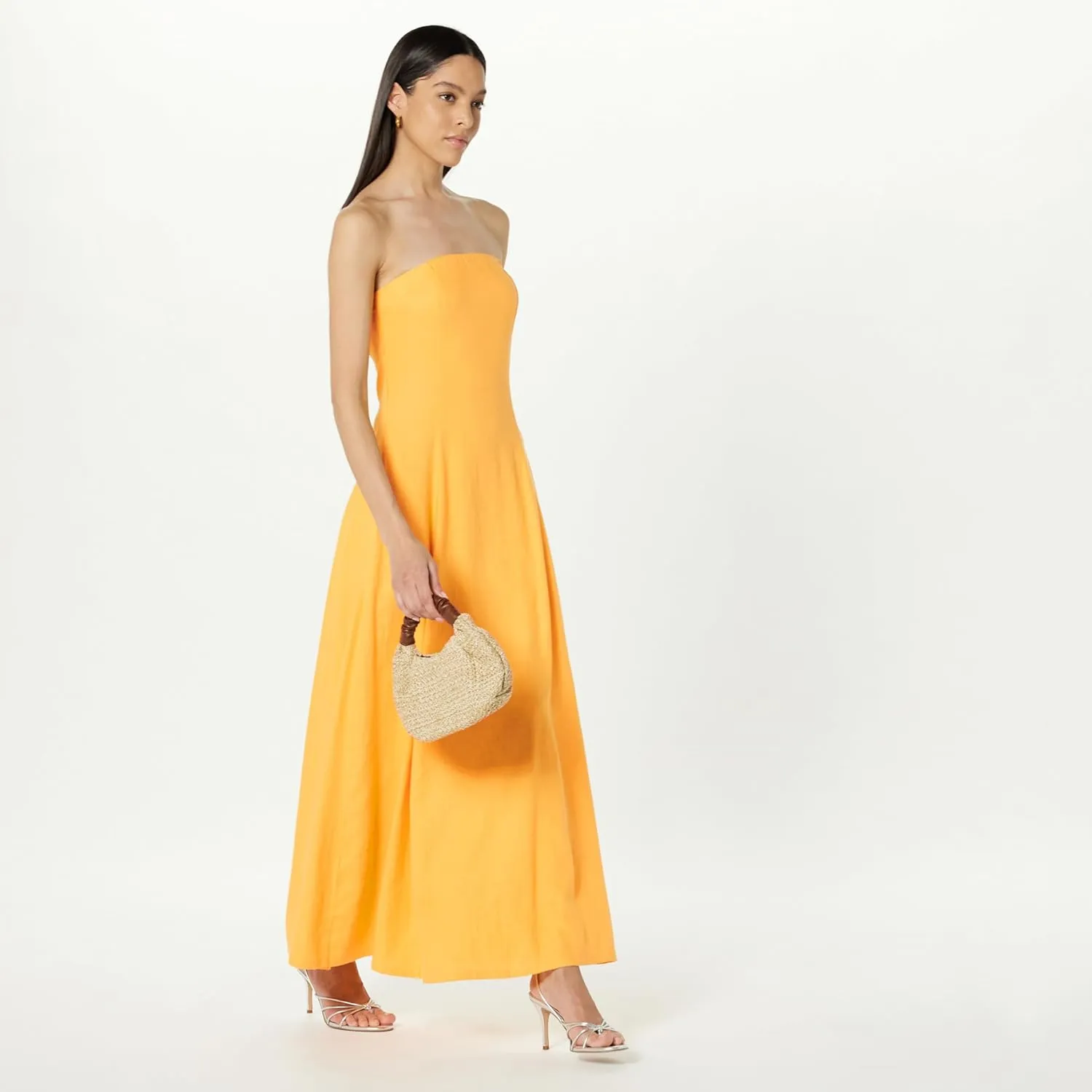 The Drop Women's Carlota Strapless Linen Maxi Dress