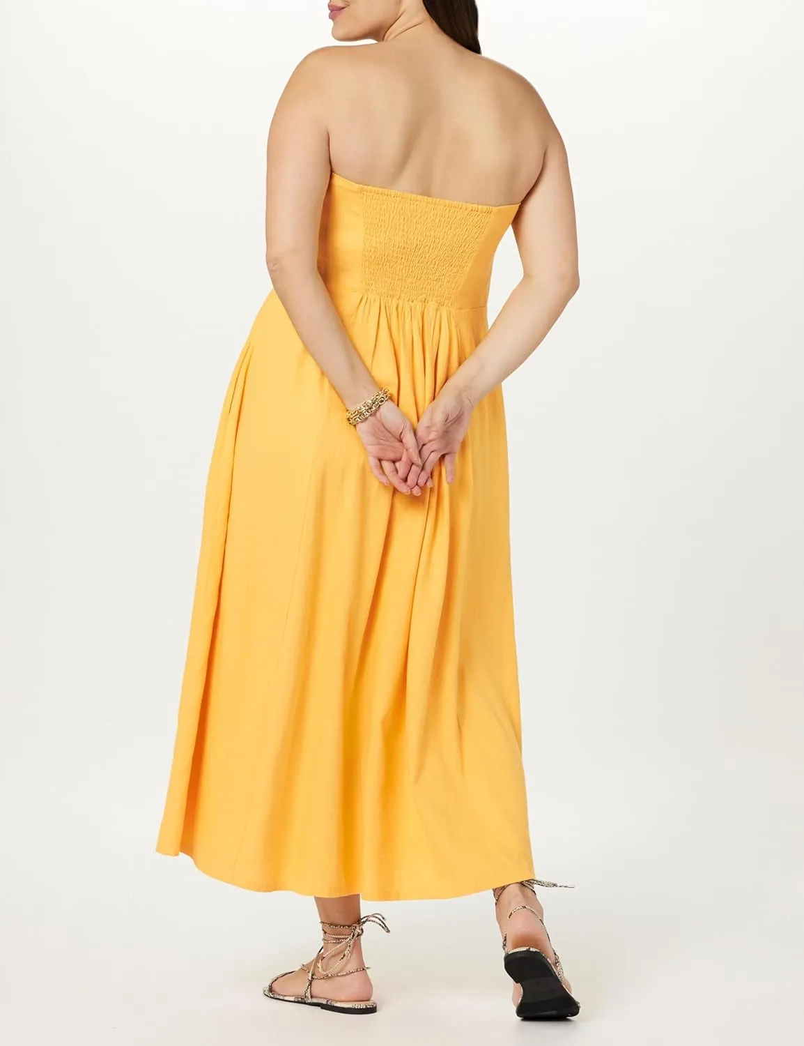 The Drop Women's Carlota Strapless Linen Maxi Dress