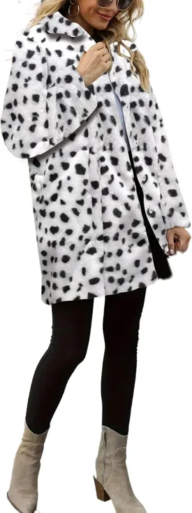 TOPONSKY Womens Winter Warm Lapel Faux Fur With Inner Lining & Buttons Coats