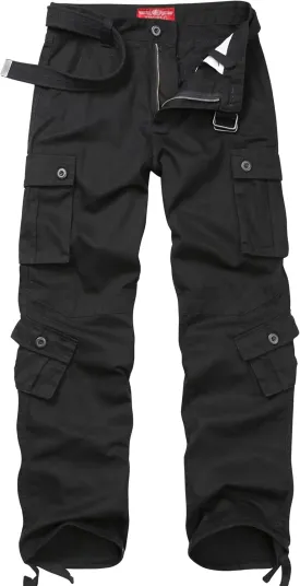 TRGPSG Men's Wild Cargo Pants, Camo Pants Cotton Casual Work Hiking Pants with 8 Pockets