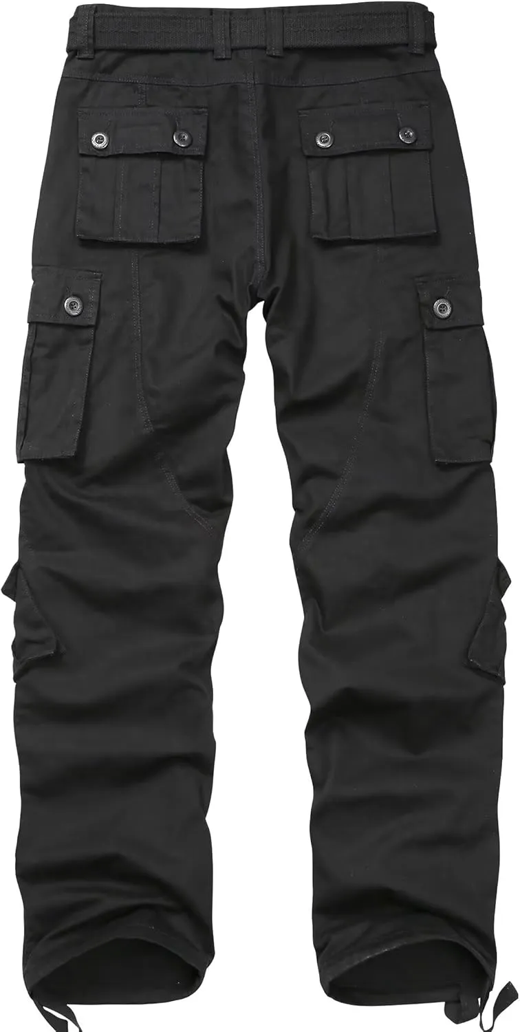 TRGPSG Men's Wild Cargo Pants, Camo Pants Cotton Casual Work Hiking Pants with 8 Pockets