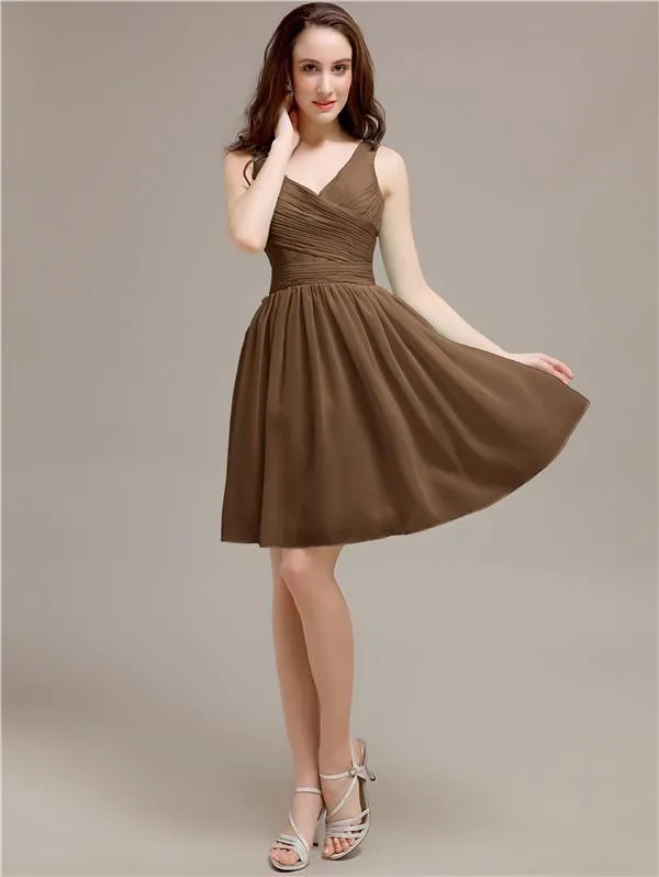 V-Neck Short A-Line Bridesmaid Dresses